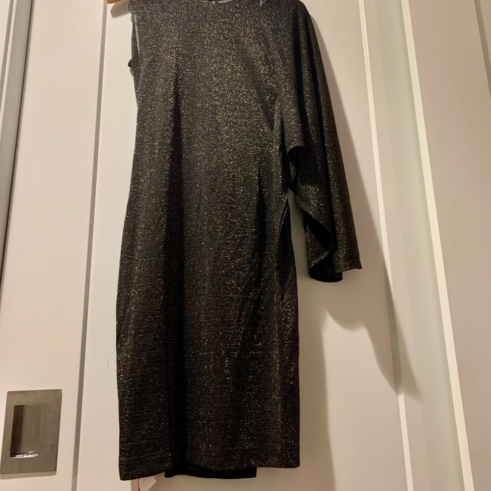 NWT Ted Baker Monyca Drape One Shoulder Sparkly Dress - Picture 7 of 14